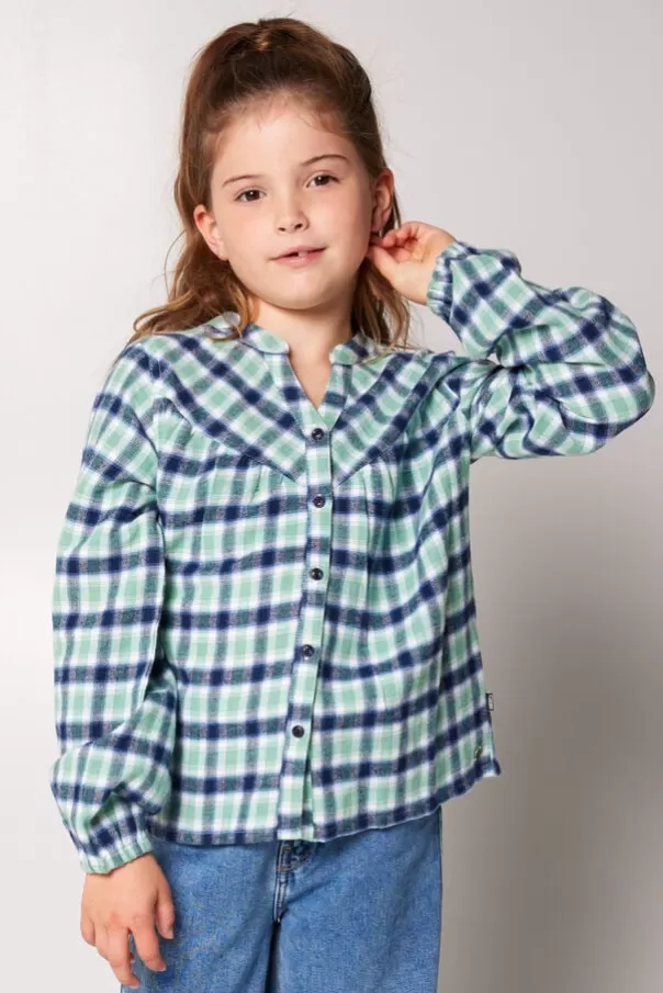 Blouses<America Today Chemise Beck jr Lightgreen/blue | Purple/blue
