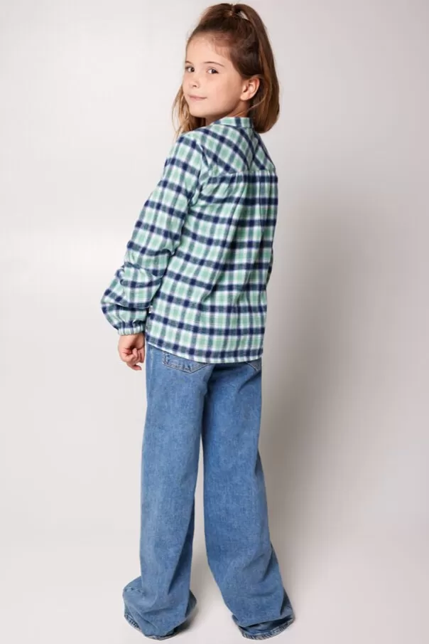 Blouses<America Today Chemise Beck jr Lightgreen/blue | Purple/blue