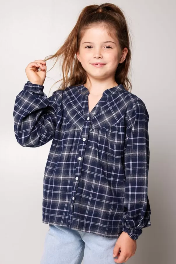 Blouses<America Today Chemise Beck jr Lightgreen/blue | Purple/blue