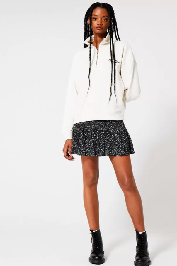 Jupes<America Today Jupe avec plis Flower/navy | Darkbrown