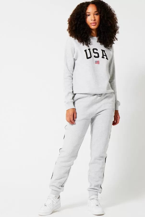 Pantalons de Jogging | Pantalons<America Today Pantalon de jogging Carly Midgreymelange | Midnight | Darkgreen