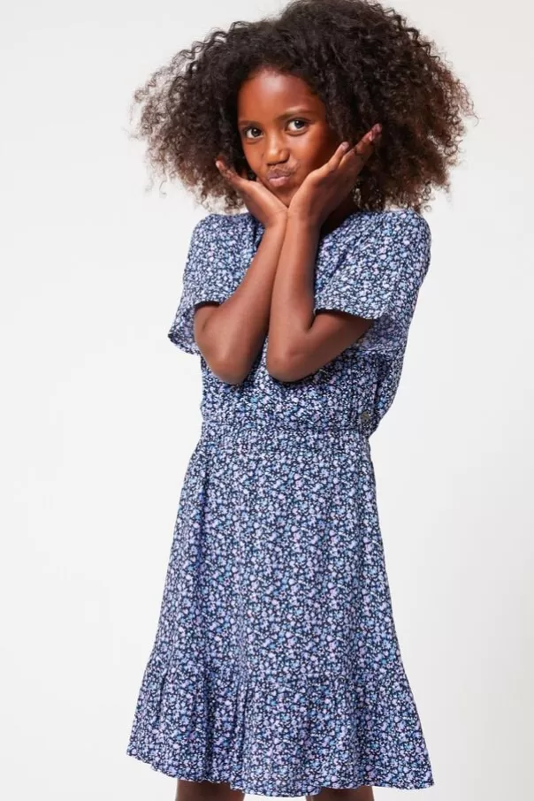 Robes<America Today Robe à volants, fleurs Purple/blue