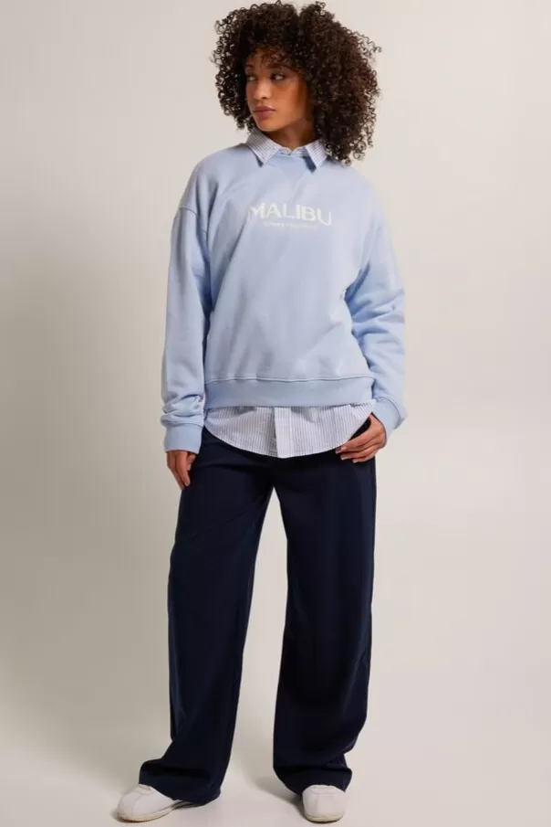 Pulls & Gilets | Sweats & sweats à capuche<America Today Sweat Skyler Lightgreymelange | Babyblue