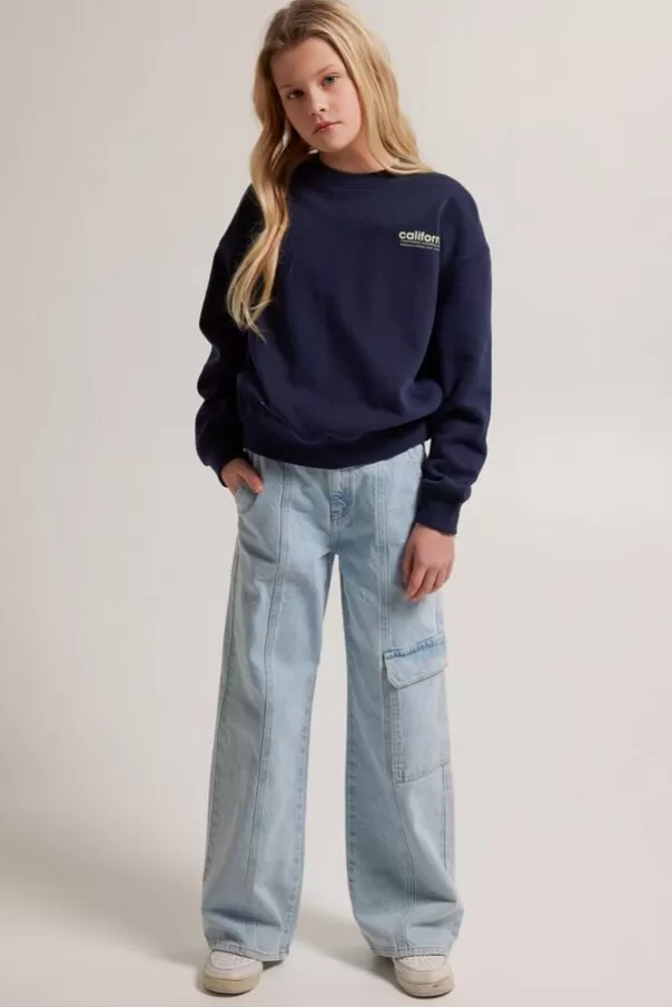 Sweats & sweats à capuche | Pulls & Gilets<America Today Sweat Stella JR Lightgreymelange | Darkblue | Lime