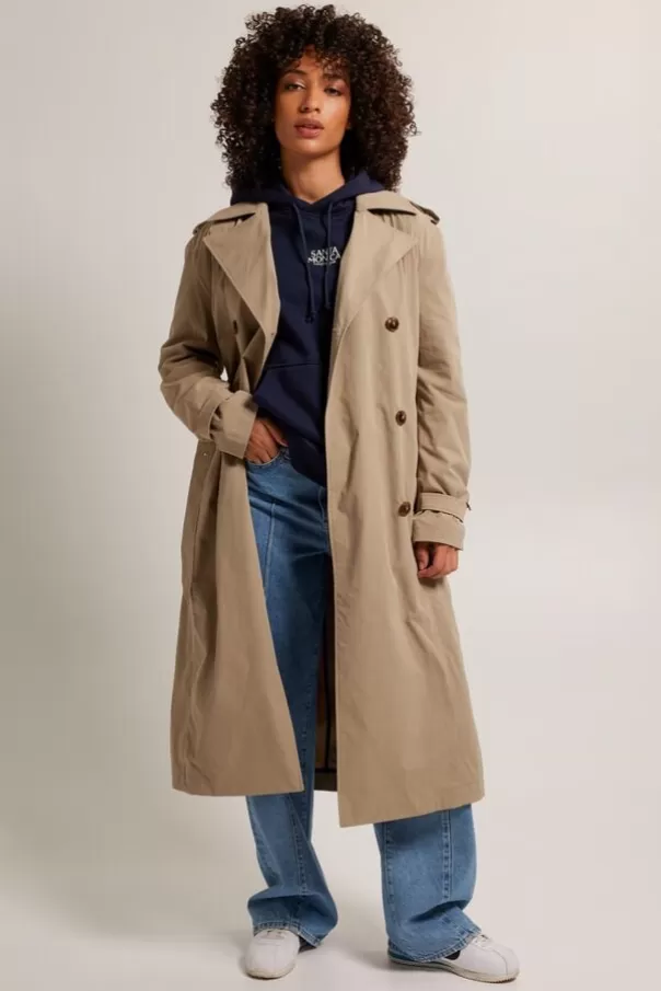 Vestes<America Today Trench-coat Jasmine Khaki | Lightgreen