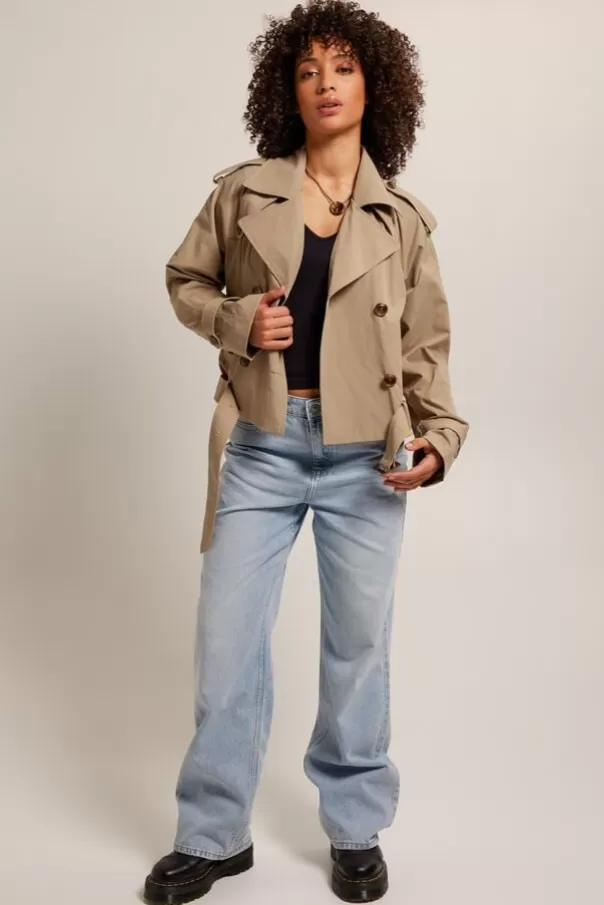 Vestes<America Today Trench-coat Jimmy Lightblue | Khaki