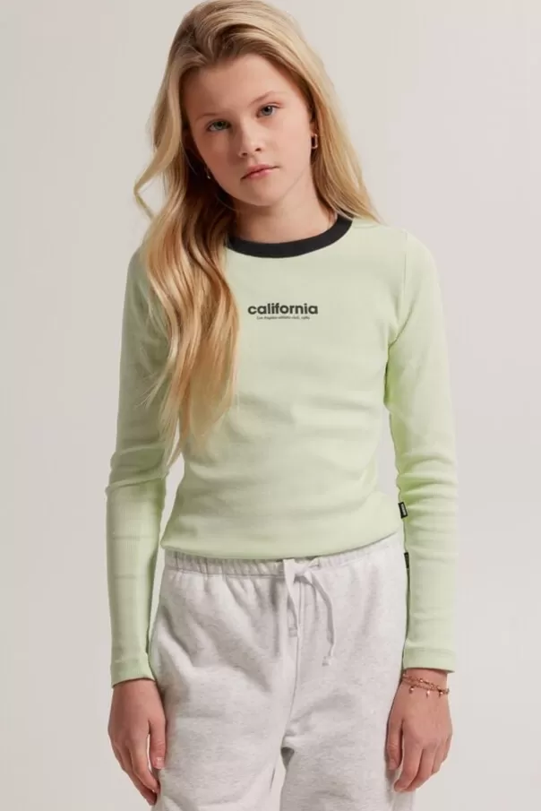 T-shirts &Tops<America Today T-shirt a manches longues Lauri JR Lime | Offwhite